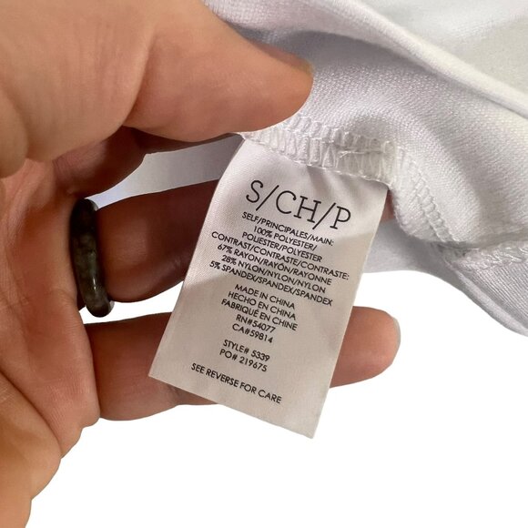 CAbi White Indulge Long Sleeve Surplice Layered Top Small - Picture 8 of 9